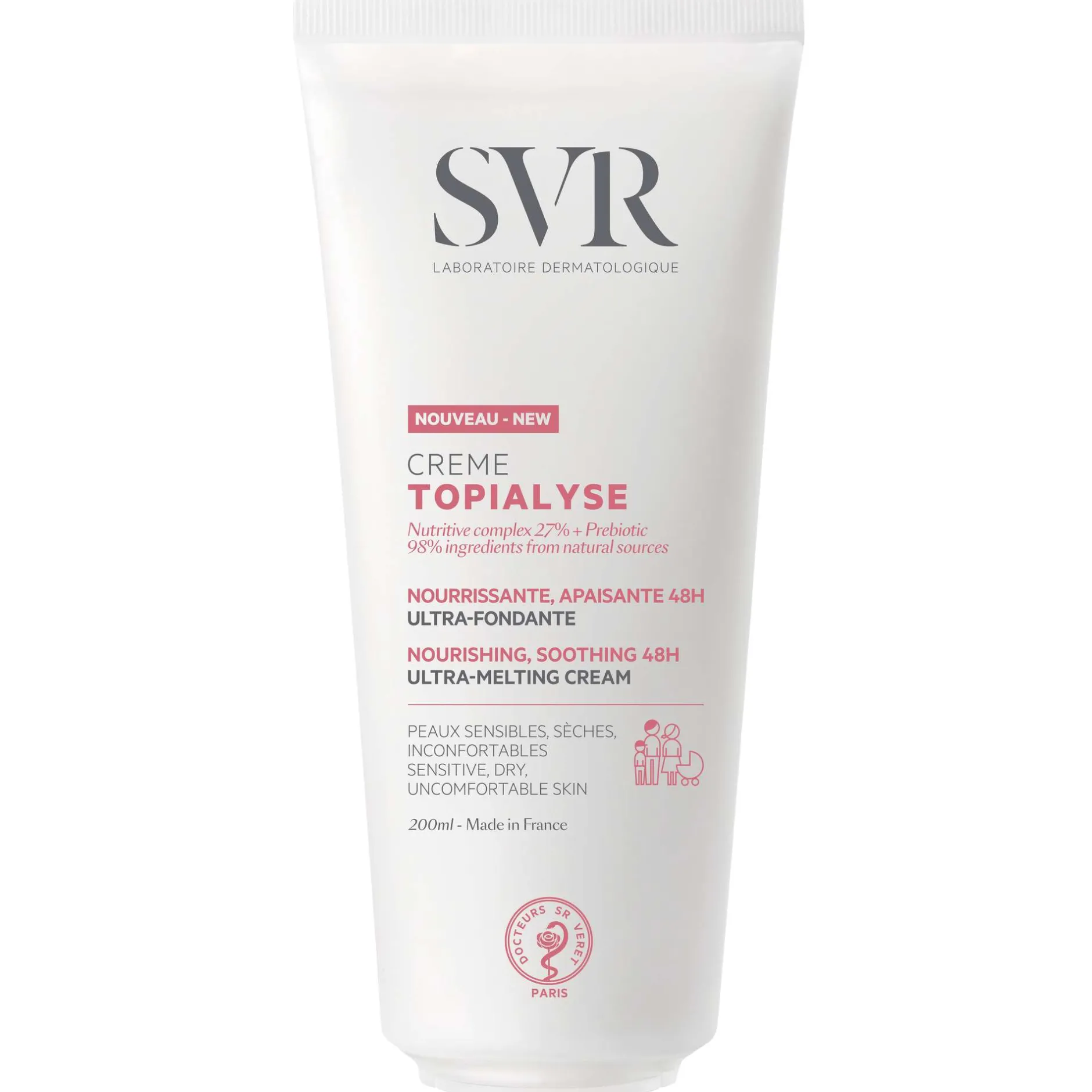 SVR Topialyse 48H Soothing Nourishing Cream for Dry Skin 200ml Hot