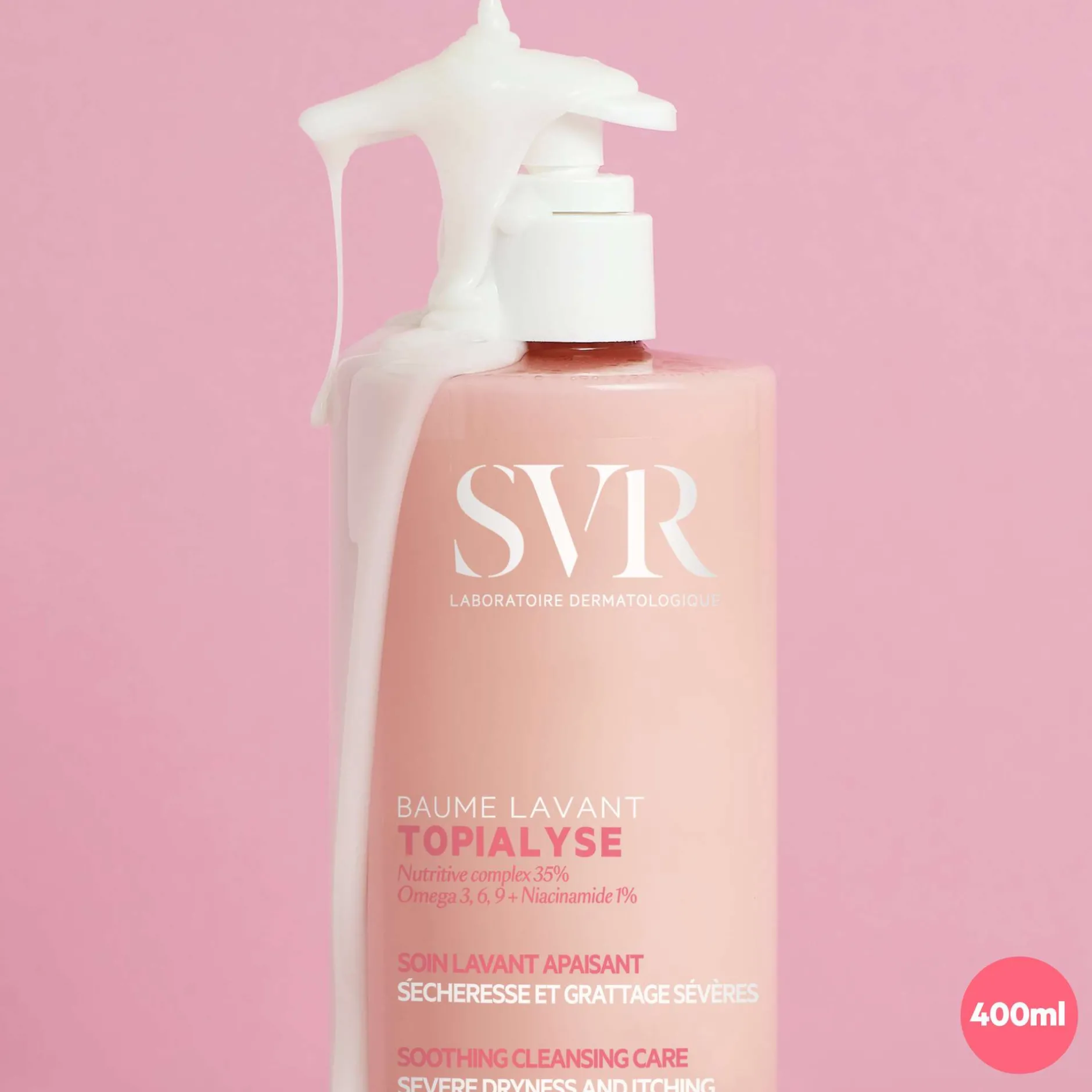SVR Topialyse 24H Soothing Cleansing Wash-Off Cream 400ml New