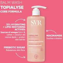 SVR Topialyse 24H Soothing Cleansing Wash-Off Cream 400ml New