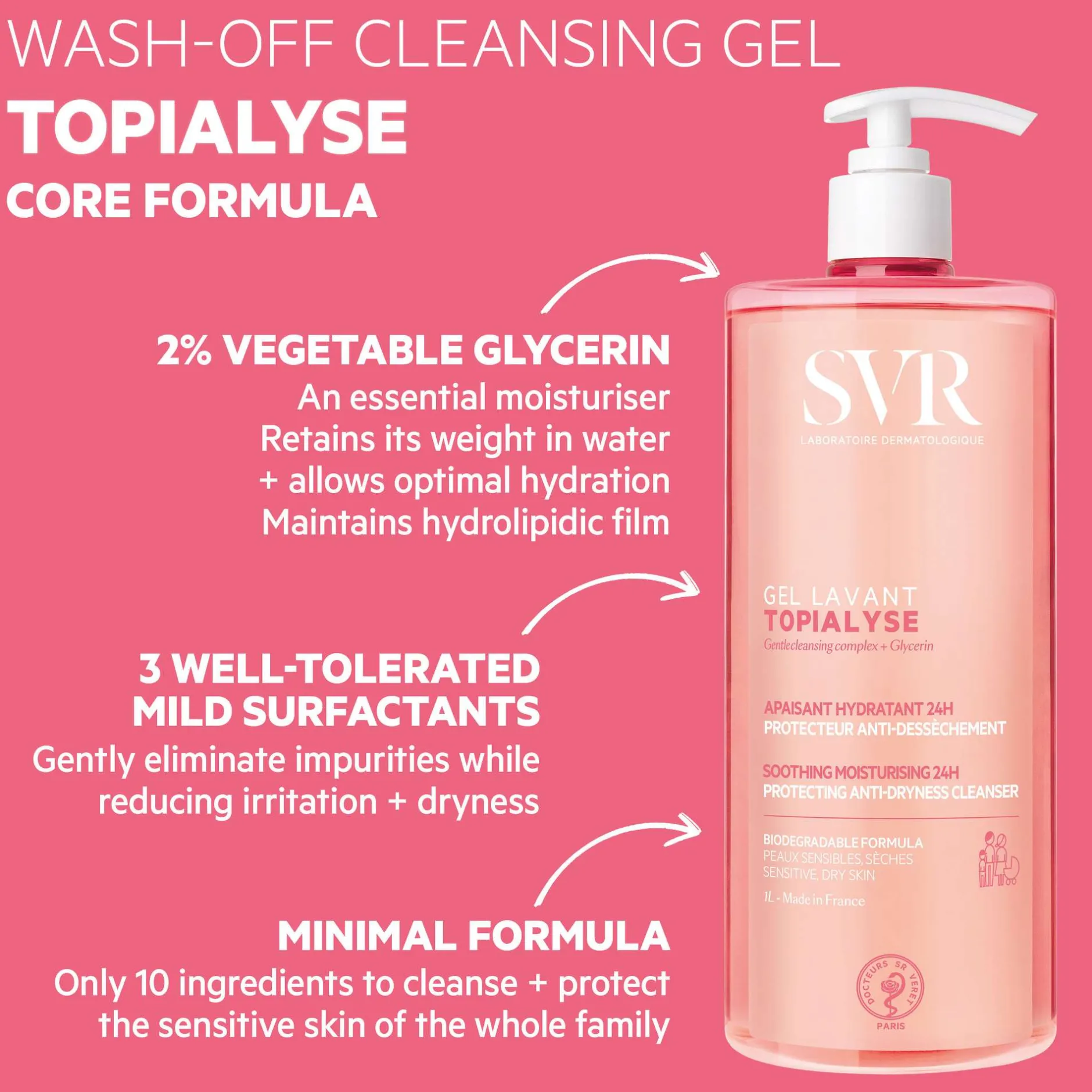 SVR Topialyse Soothing Cleansing Gel 1000ml