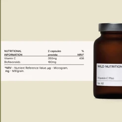 Wild Nutrition Supplements Food-Grown® Vitamin C Plus Capsules x 60 New