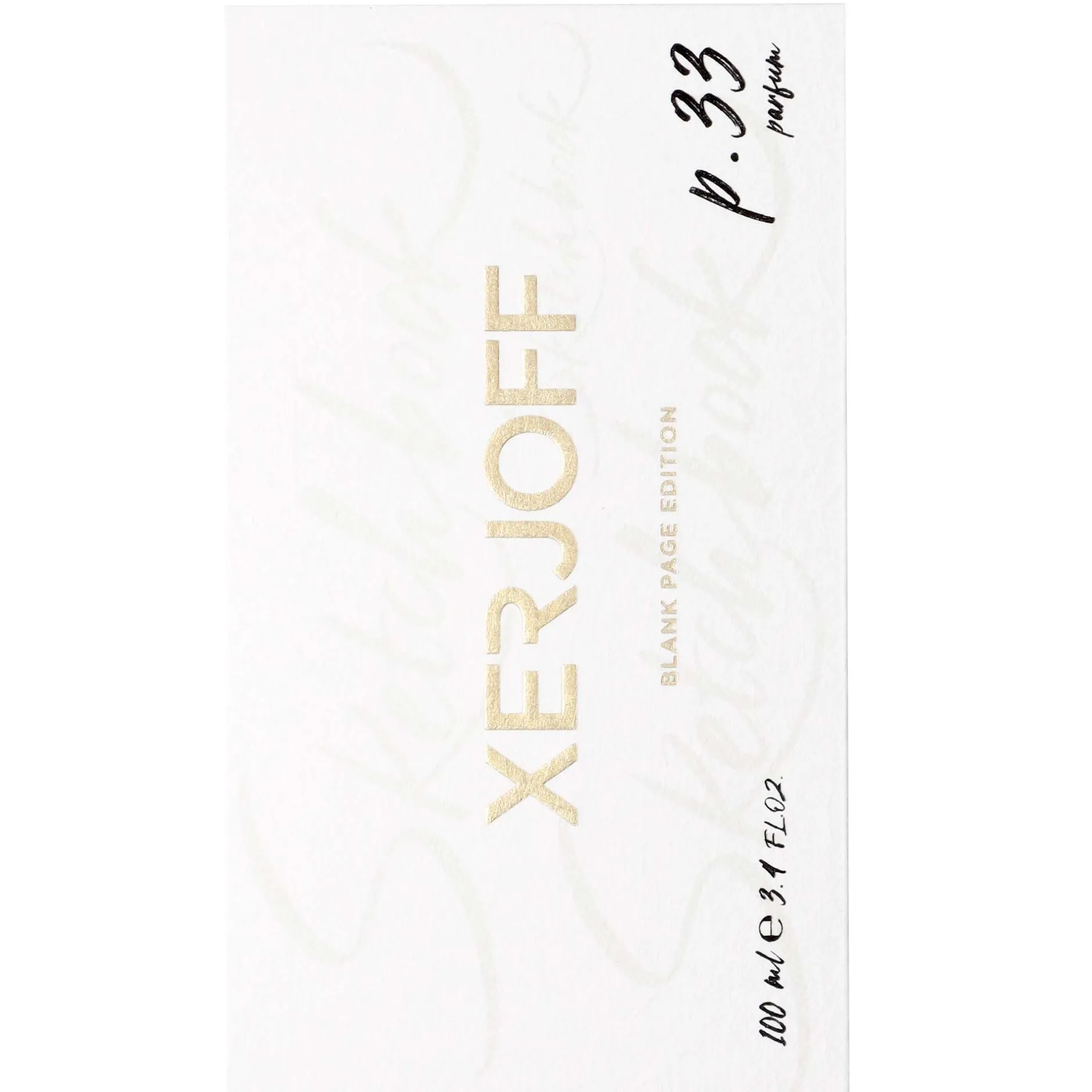 Xerjoff Sketchbook Collection P.33 Blank Page Edition Parfum Spray 100ml Online